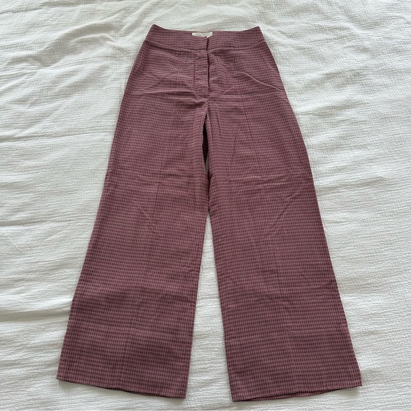 Mr. Larkin Wood Leg Pink Checkered Pants sz small - Picture 4 of 9